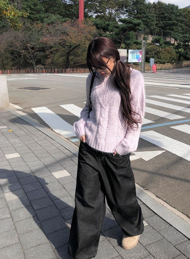 Jackson Studded Balloon Fit Raw Wide Pants