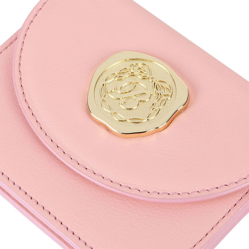Golden Envelope Cow Leather Wallet ( Pink )