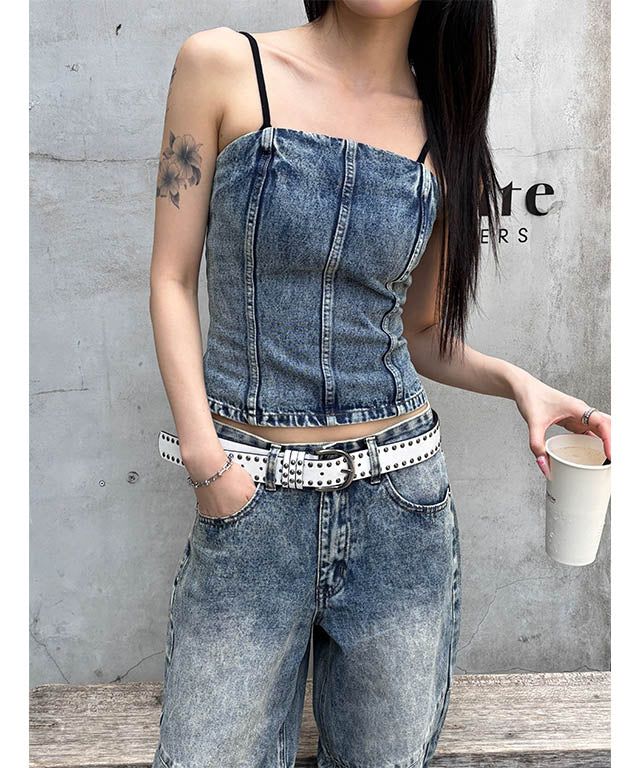 Kitch slit denim top