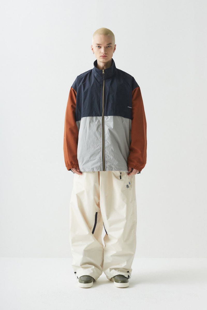 BSR2223FWJK056 MCS WIDE JACKET NAVY BROWN