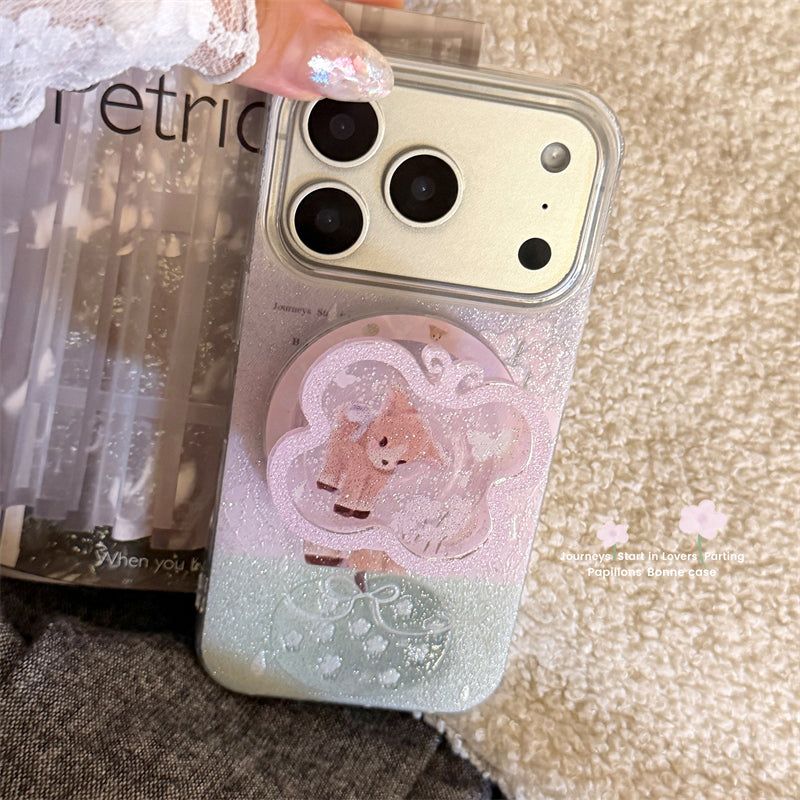 Aurora Glitter Ribbon Bambitalk iPhone Case