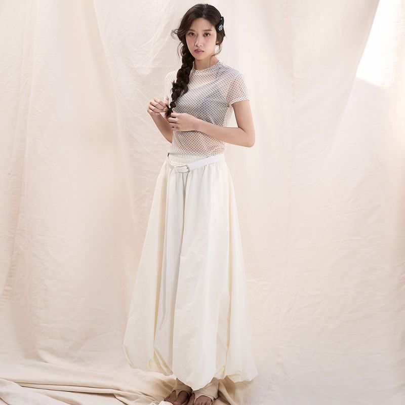 MINIMAL TREND FLARED SKIRT_IVORY