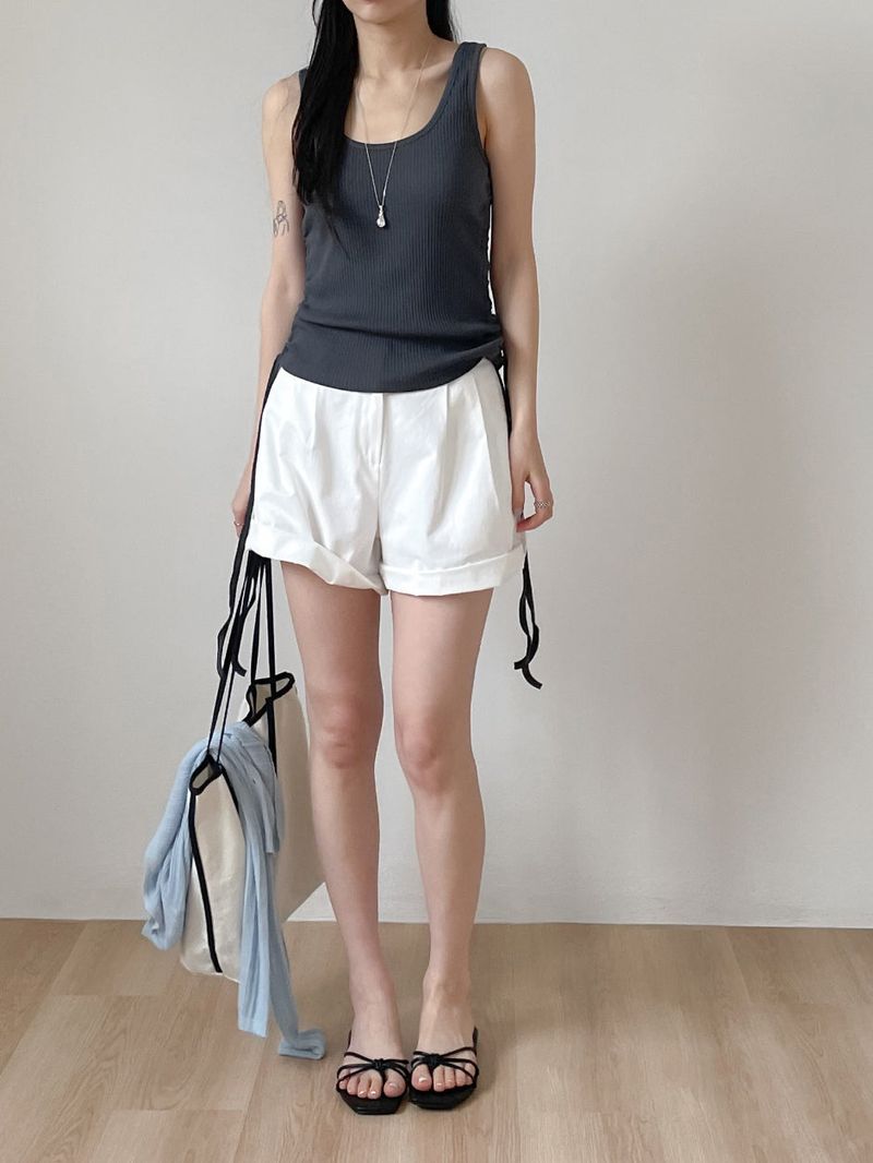 String U-Neck Sleeveless Top