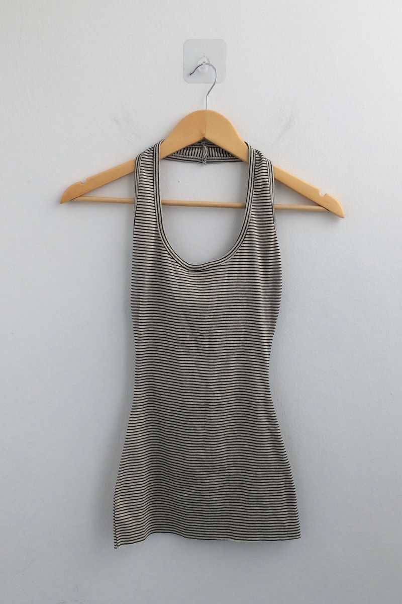 Stripe halter sleeveless