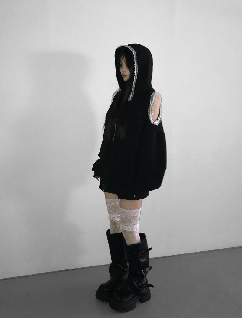  made off shoulder lace hz(2 color)