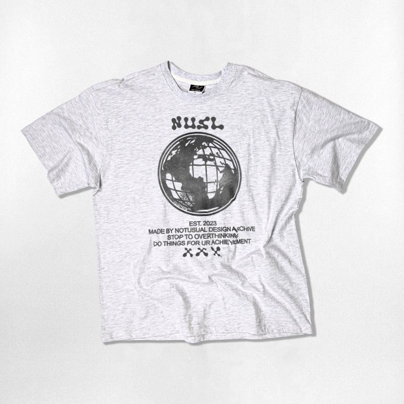 Gray Earth Over-fit T-Shirts - 4COLOR