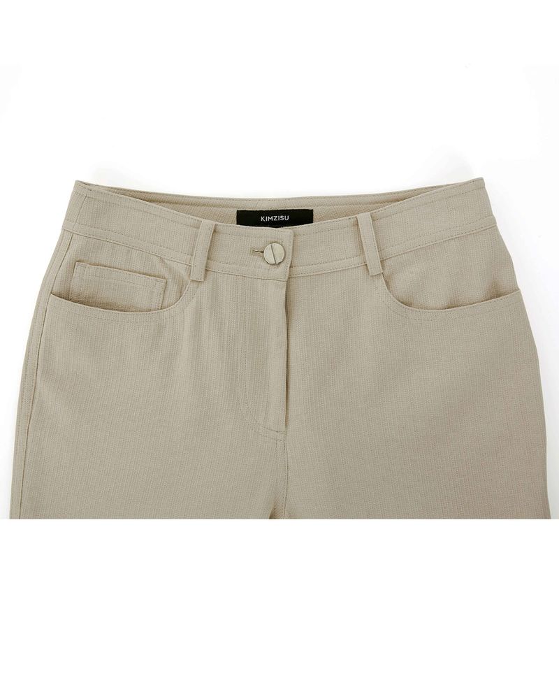 Stripe Bootcut Pants _ BEIGE