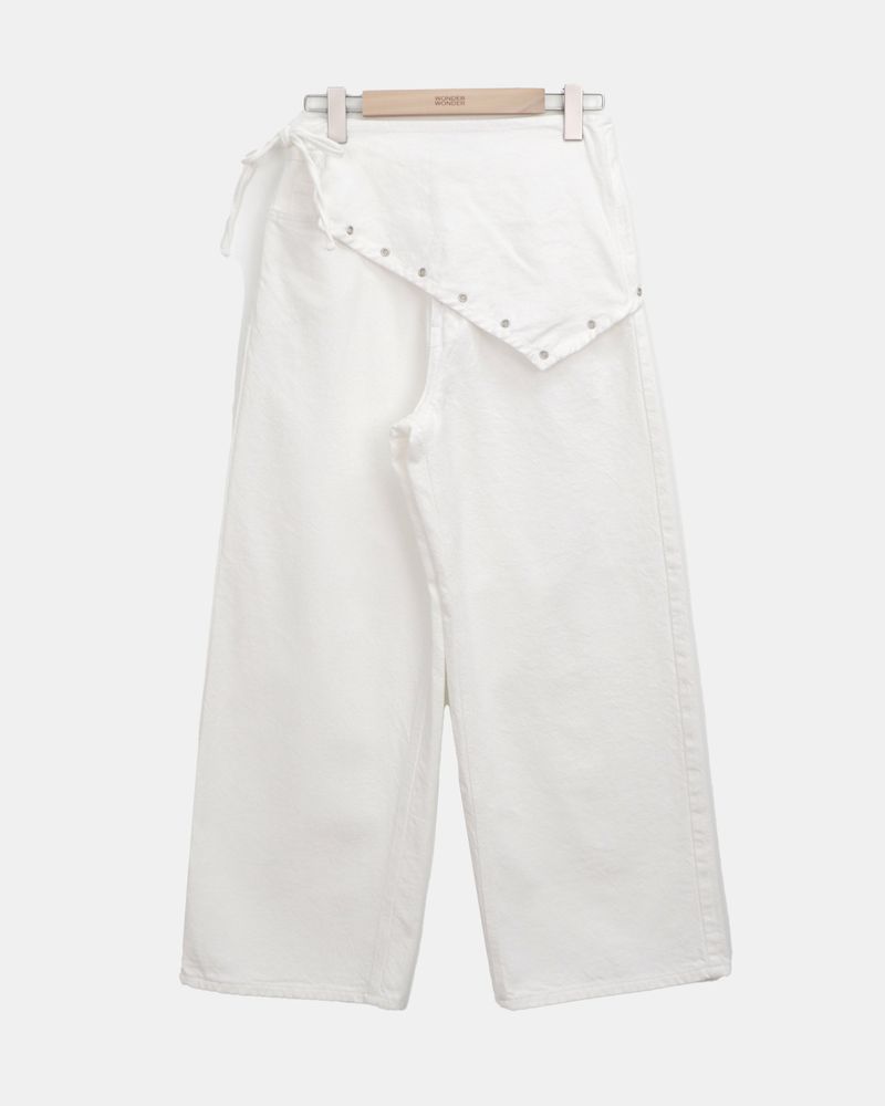 Maon Eyelet Scarf-Layered Cotton Pants