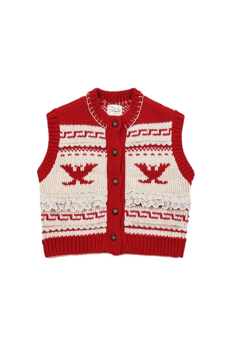 POPPALS（ポップパルズ）の「Monet Jacquard Vest [Red]（Tops）」
