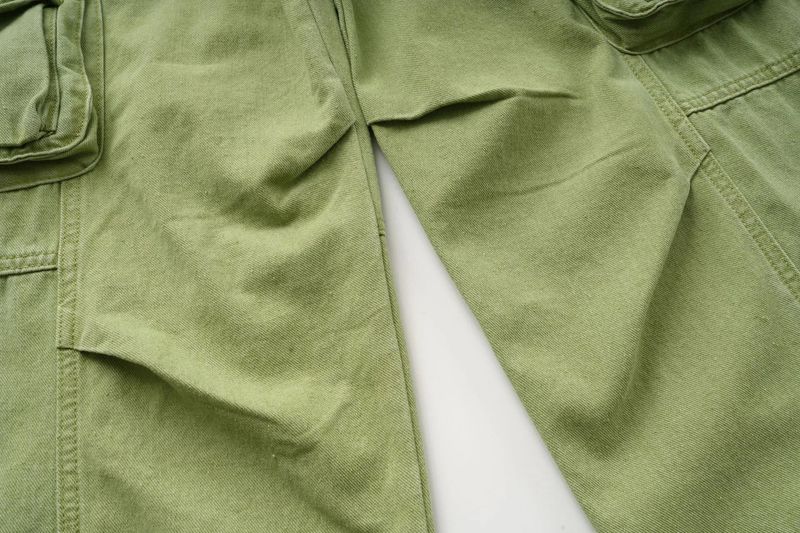 Olive Multi-Pocket Wide Cargo Pants