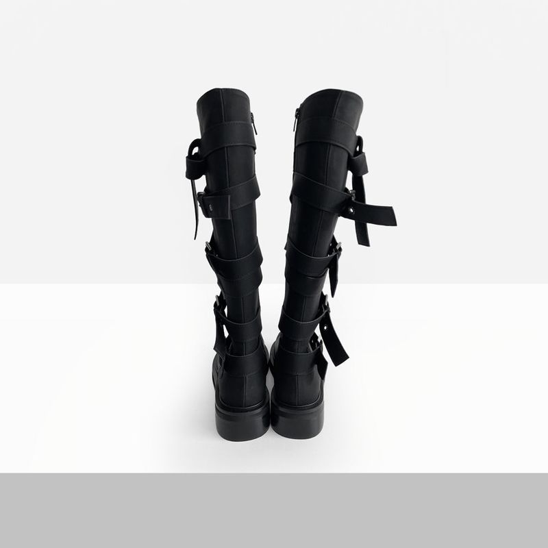micello buckle long boots