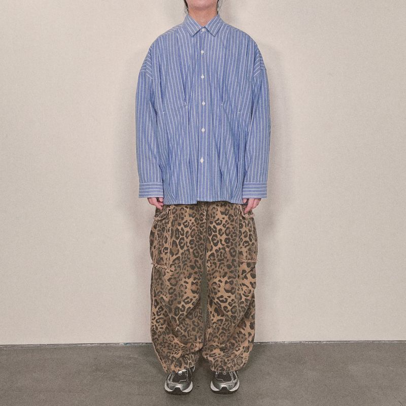 offset stripe shirt_blue