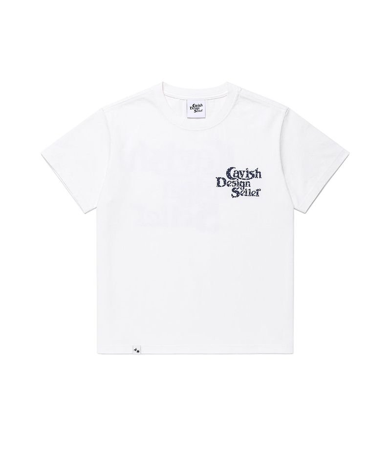 cavish（カビシ）の「W STAR SELLER LOGO SS TEE WHITE(CV2GMFT549A)（Tops）」