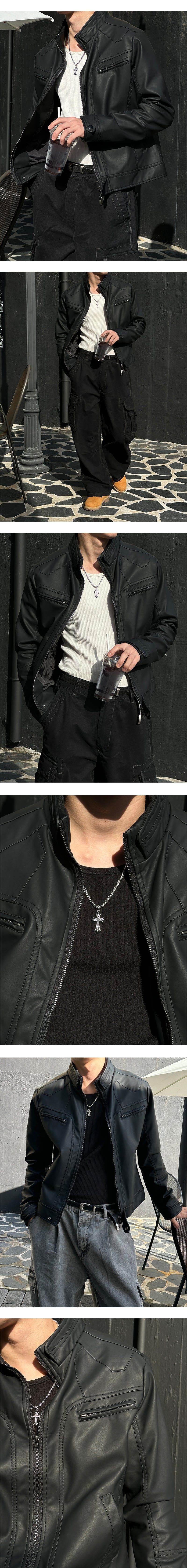 [SURGICAL STEEL] Reverse cubic cross necklace
