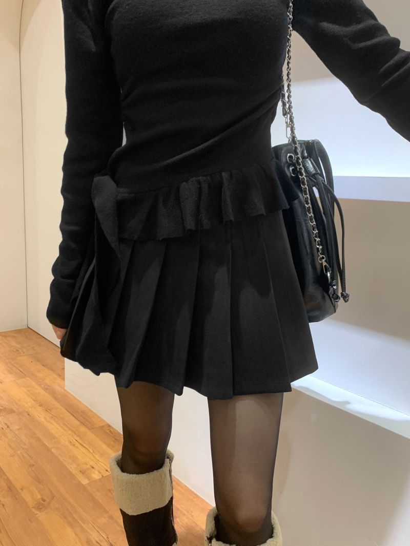 Sunday Pure Wool Pleated Mini SKirt