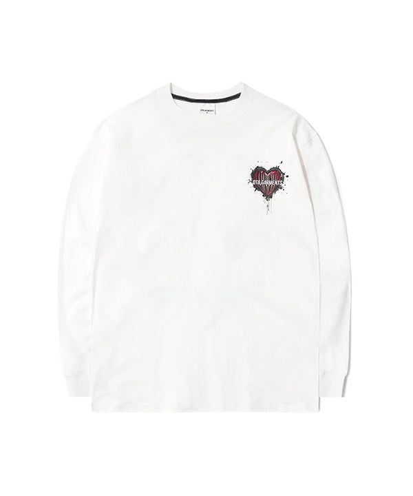 QT8 GARMENTS（キューティーエイトガーメント）の「OC Rawberry x QT8 Heart Long Sleeve (Ivory)（Tops）」