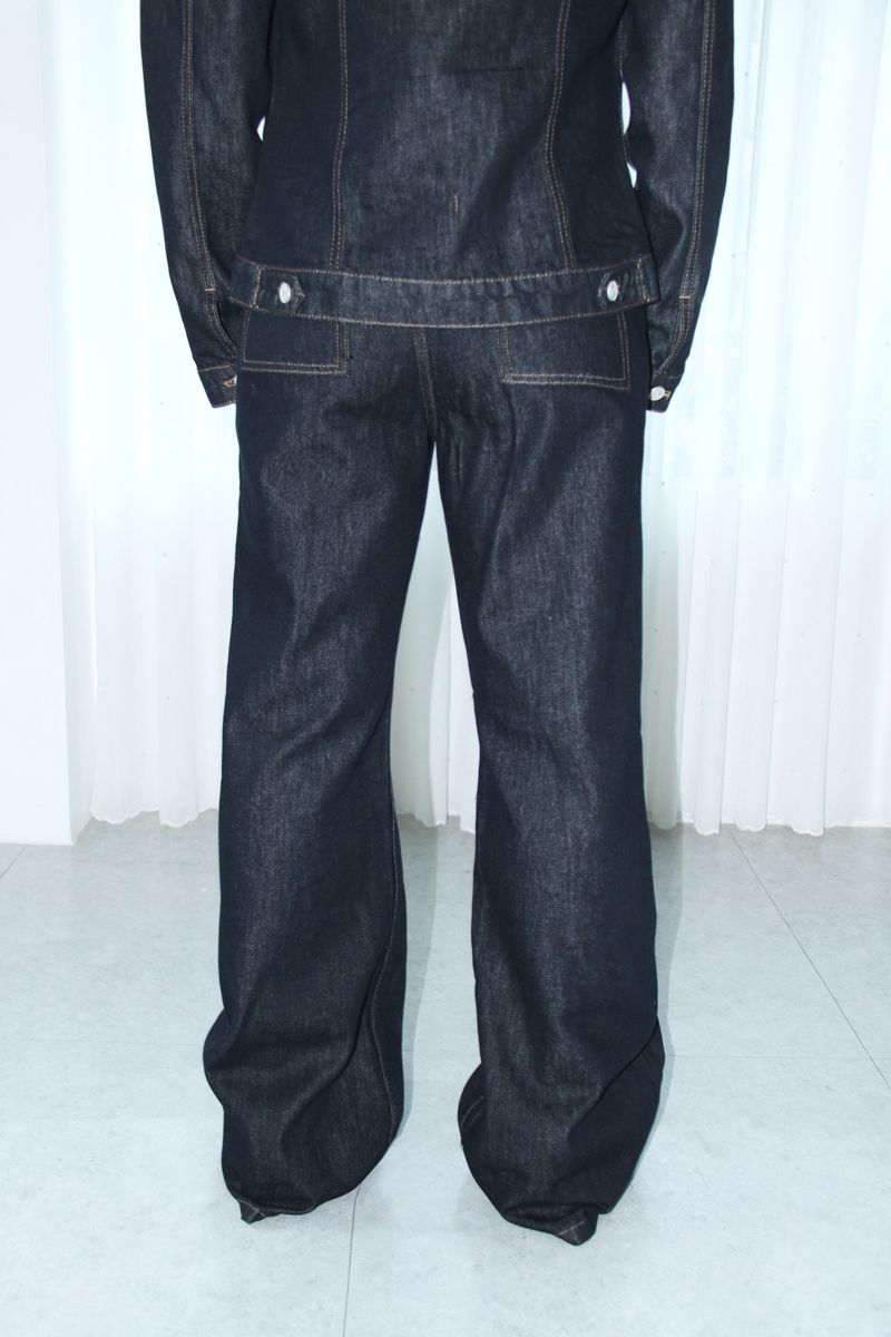 Low raw bag bootcut pants
