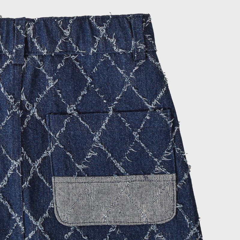 FENCE SWING DENIM MINI SKIRT (BLUE)