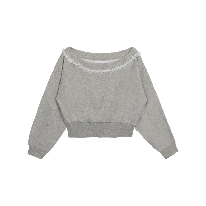 LACE OFF-SHOULDER SWEATSHIRT