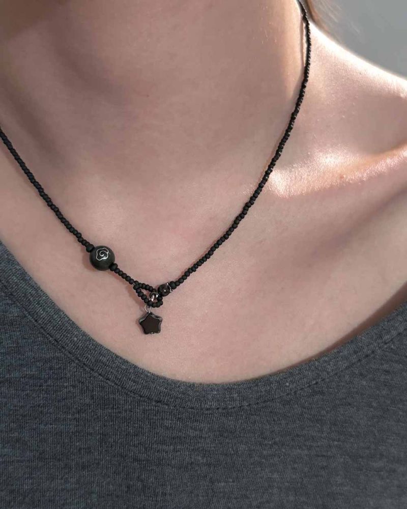 Ebony cloud & star necklace