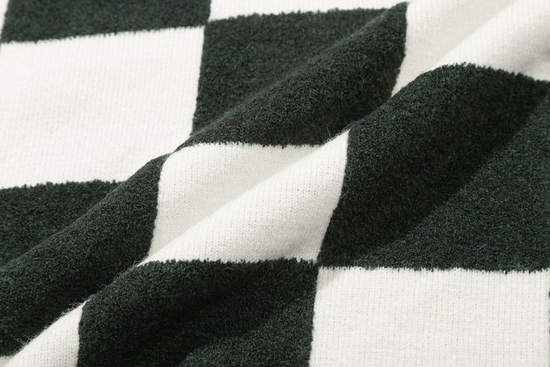 CHECKER BOARD TERRY VEST_GREEN