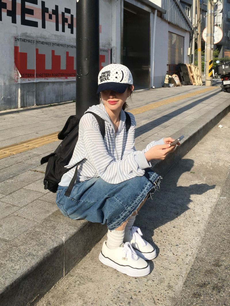 Stripe Summer Boucle Hood Zip-Up (3c)  