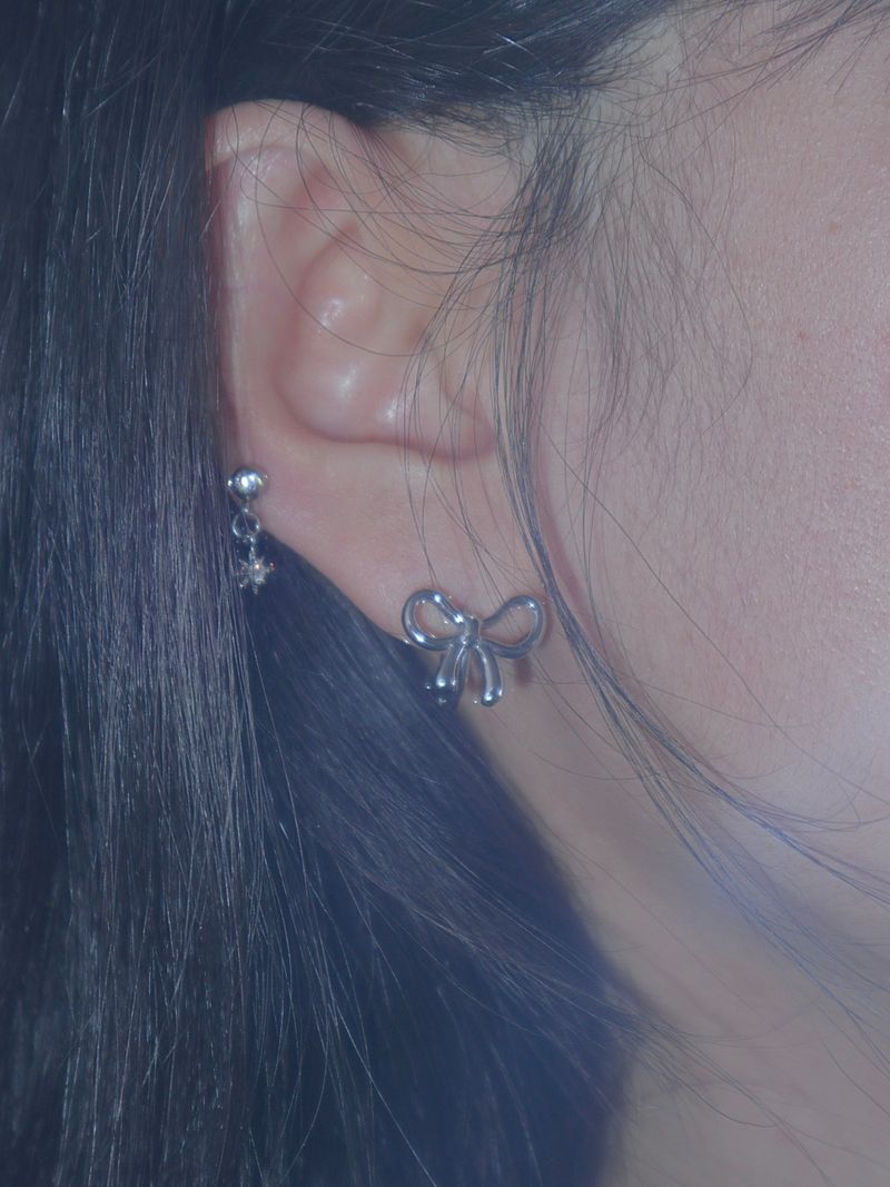 All surgical steel ribbon ring earrings
