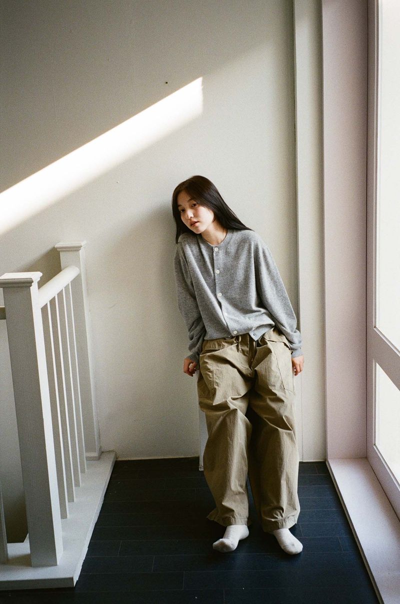 Cash Blend Knit Cardigan (Gray)