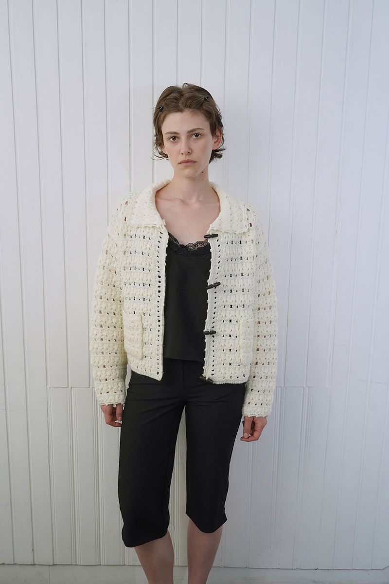 Loom crochet cardigan