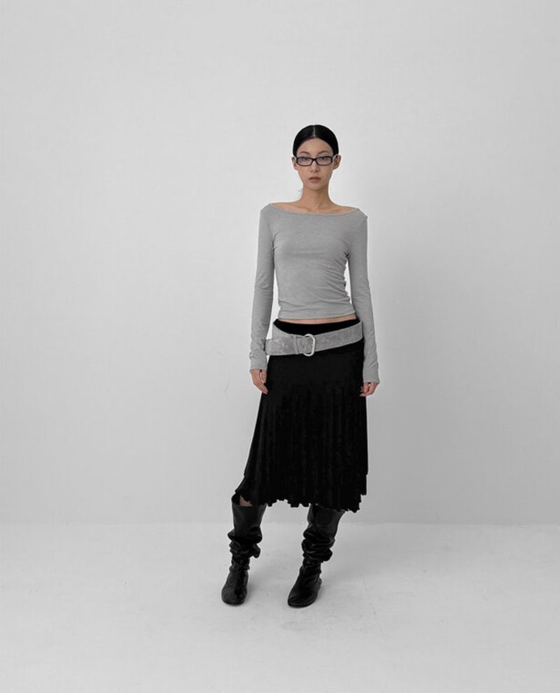 [MADE] Gela Folding Flare Midi Skirt