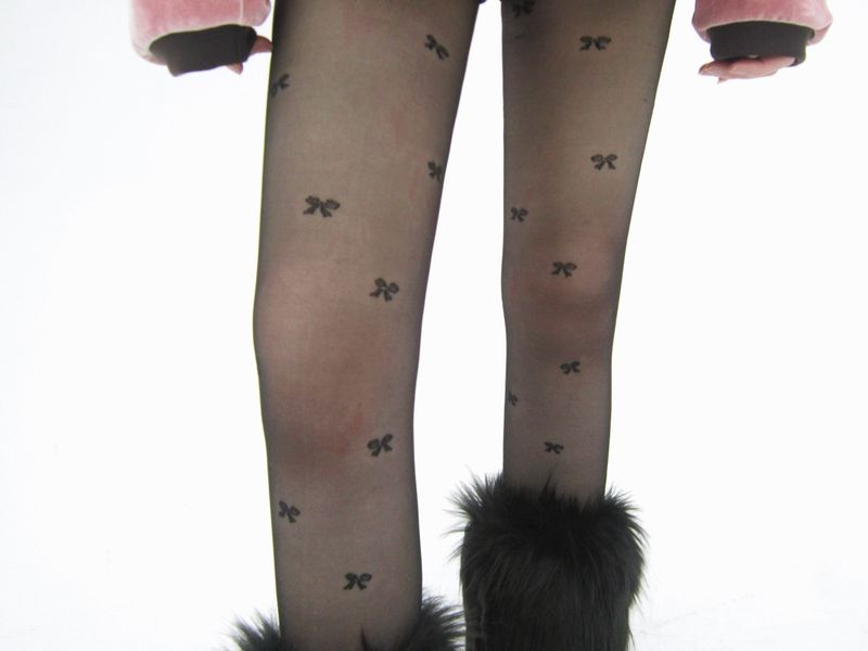 Ribbon see-through stockings