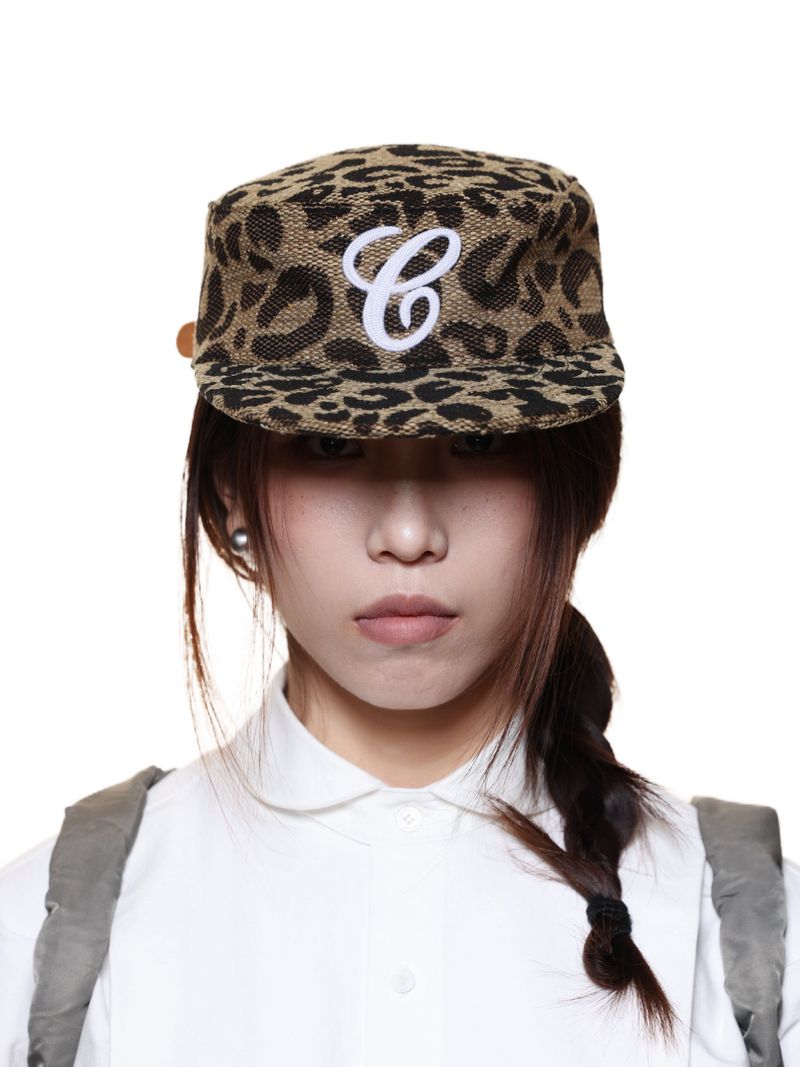 6CRAYON WEAVE LEOPARD PRINT BRIMMED BASEBALL CAP
