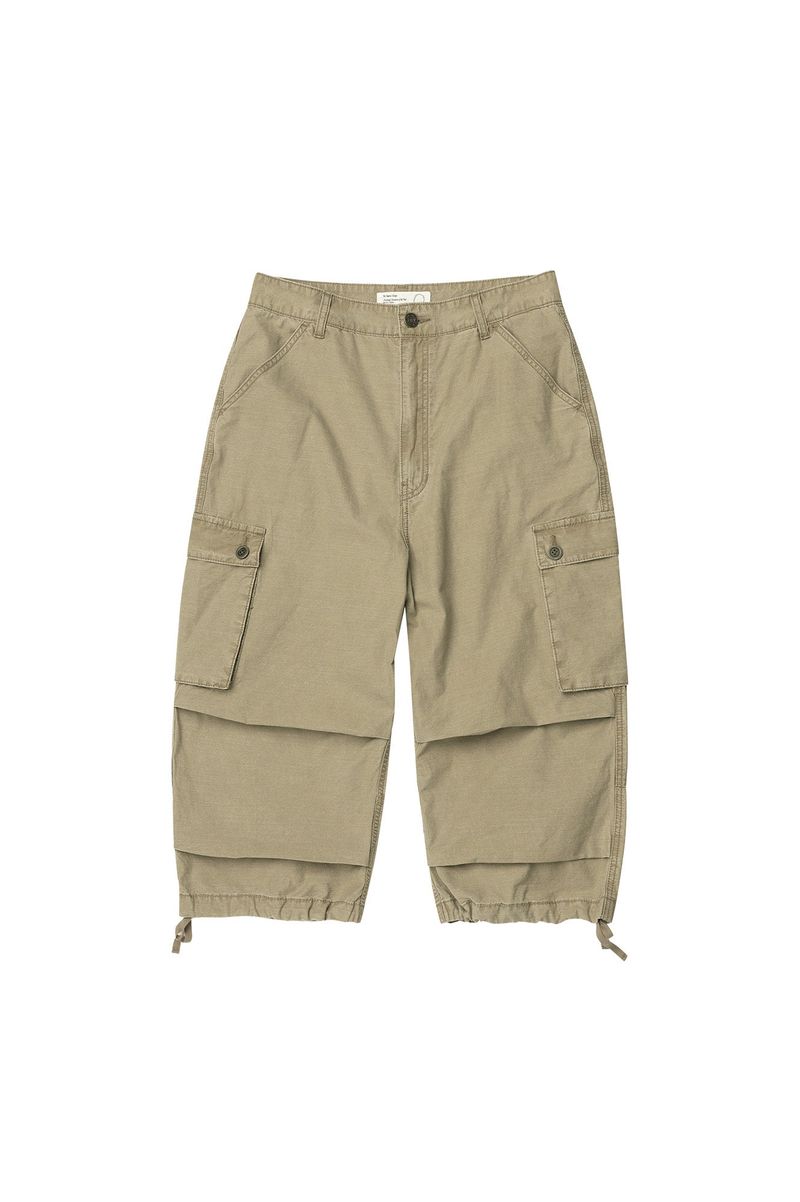 CHOWOO（チョウ）の「ヴィンテージ ミリタリー カプリ カーゴパンツ(Washed Beige)（パンツ）」