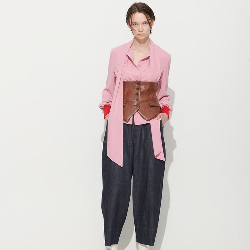 PUBLICKA X(パブリカエックス)の「 LUIS SCARF BLOUSE, PINK(Tops)」