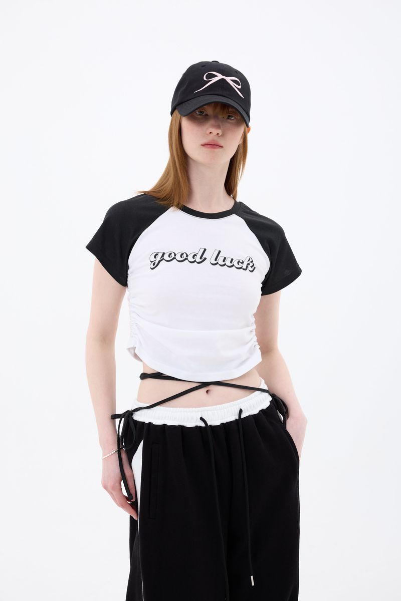 GOOD LUCK LOGO T-SHIRT / CHARCOAL