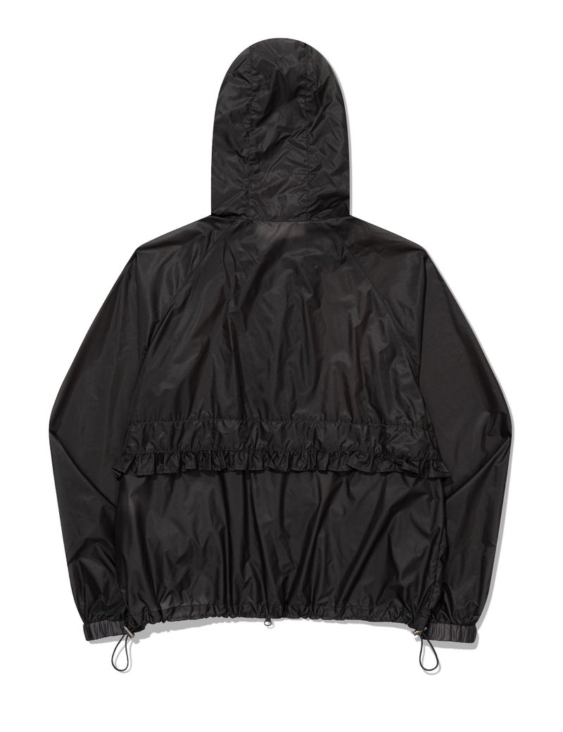 SHINING RUFFLE WINDBREAKER JACKET(BLACK)