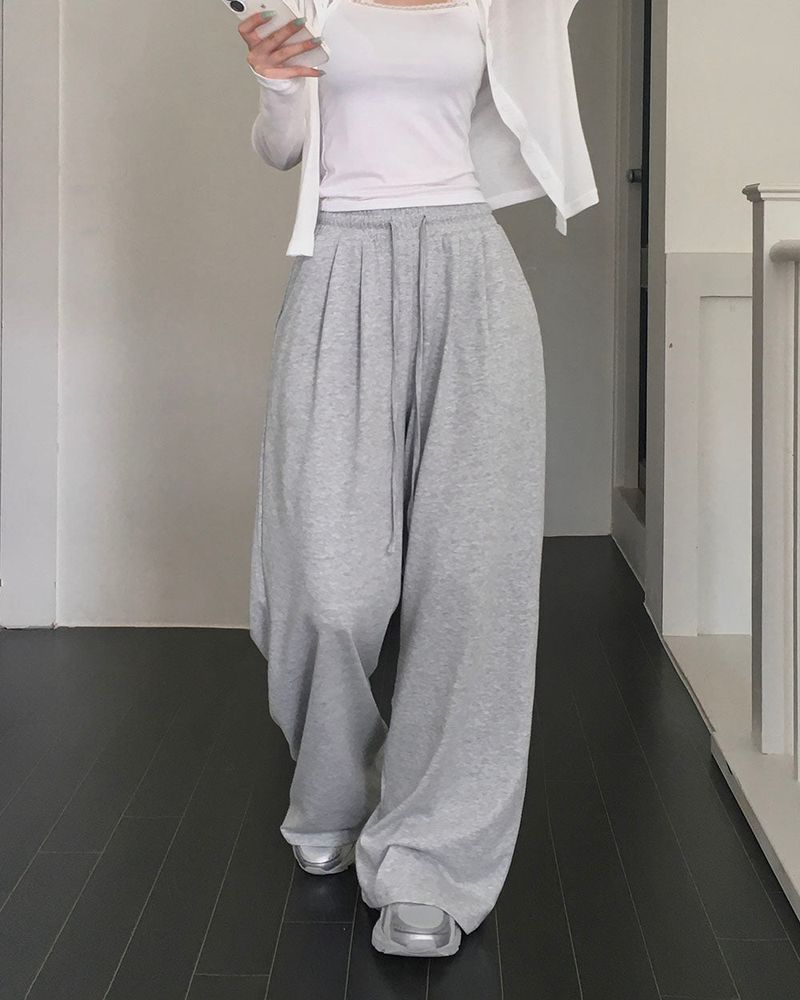[MADE] Air long, pin-tack wide training pants
