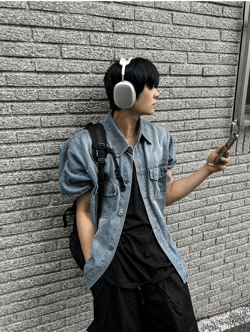 COSYHARU（コシハル）の「ジャカード半袖デニムジャケット（ジャケット/アウター）」