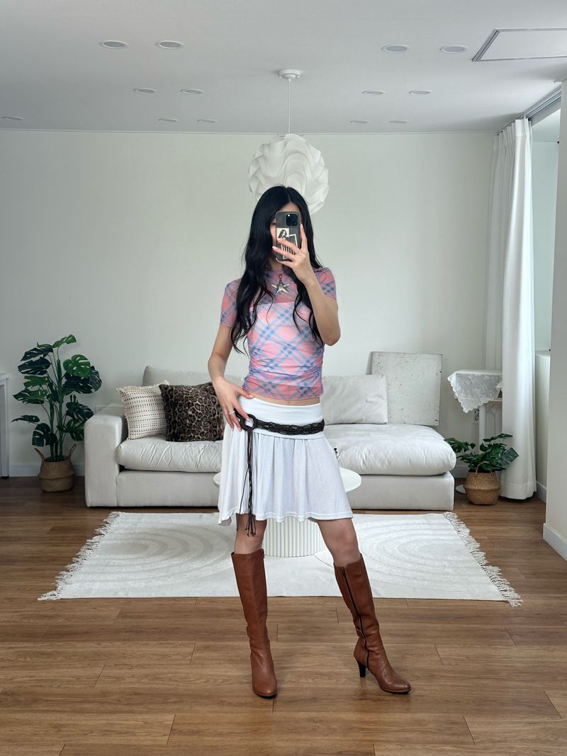 roll mini skirt