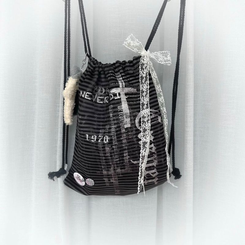 Punk Backpack Bag [Black]
