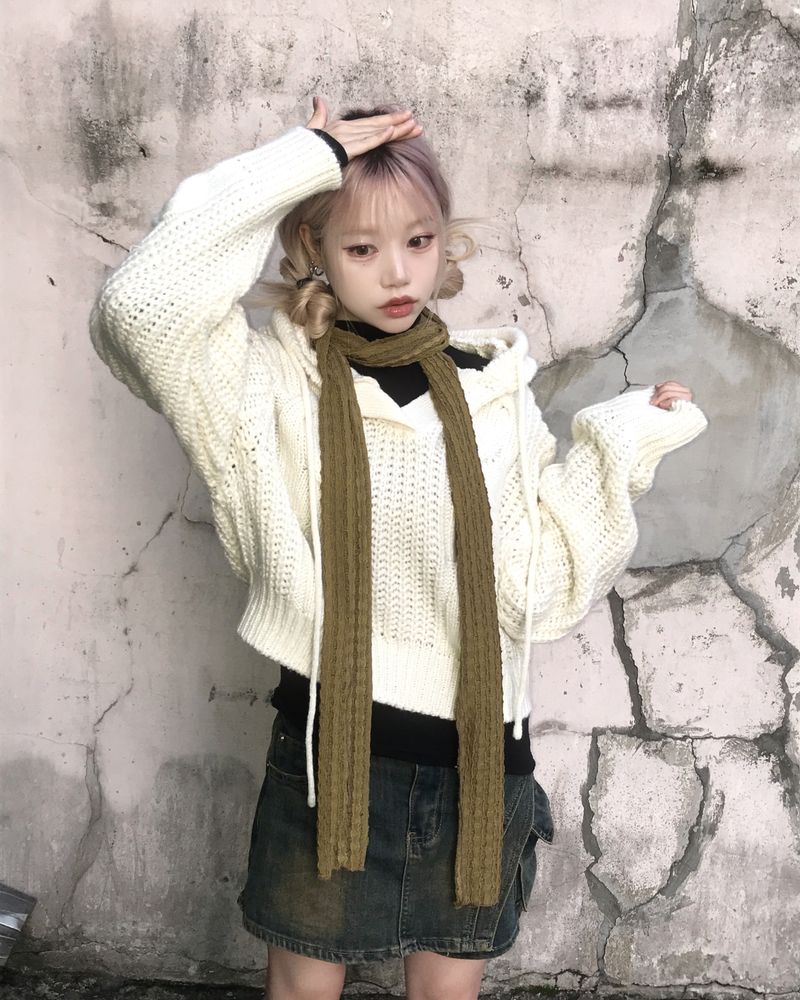 heenytsuki（ヒニツキ）の「Mori girl Cozy Loose Wool Hooded Knitwear（Tops）」