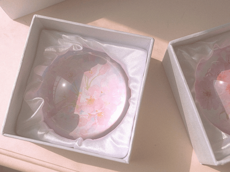 Cherry blossom glass paper weight