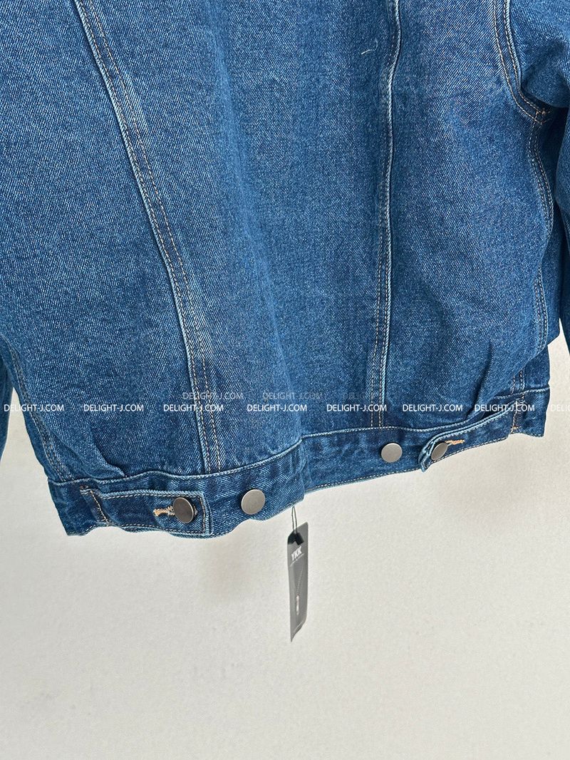 Double-sided reversible denim padded coat