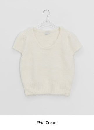 Sbit Round Hairy Short Sleeve Knit