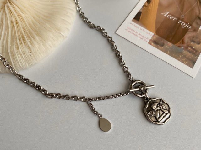 jh Angel Two Way Toggle Bar Necklace
