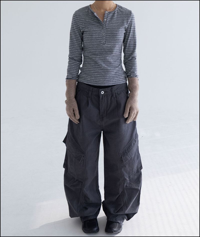 Koke pigment cotton cargo pants