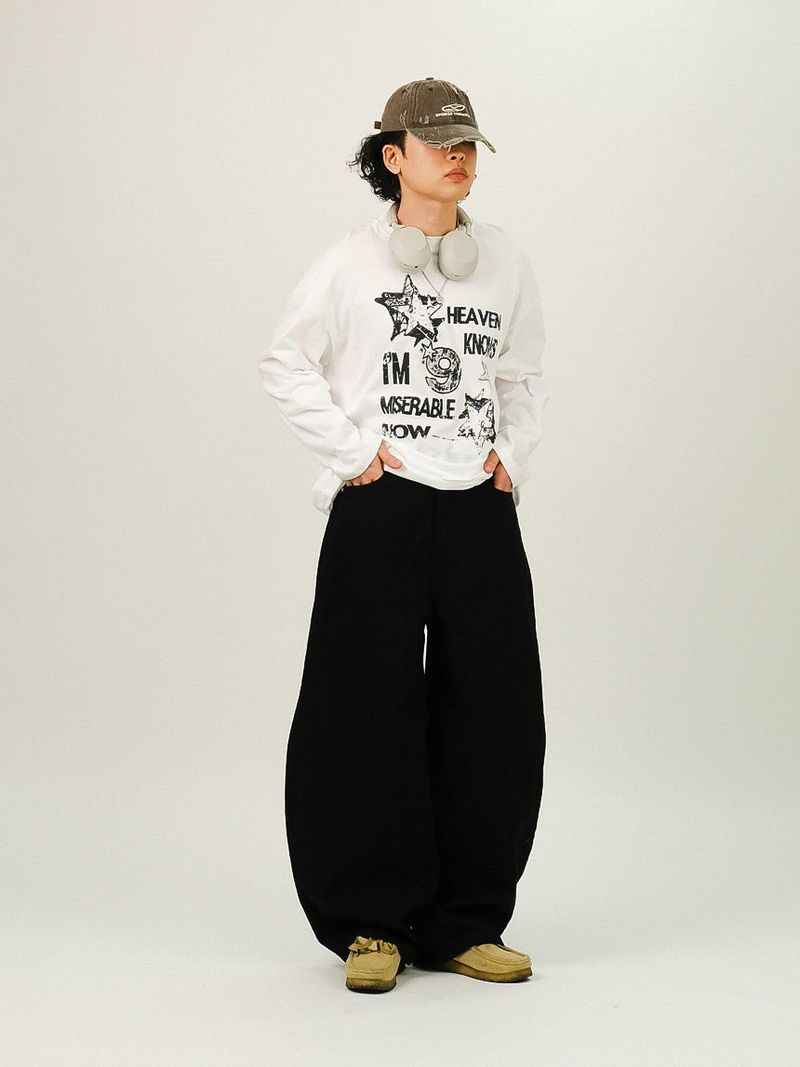 DE Back Point Wide Balloon Pants