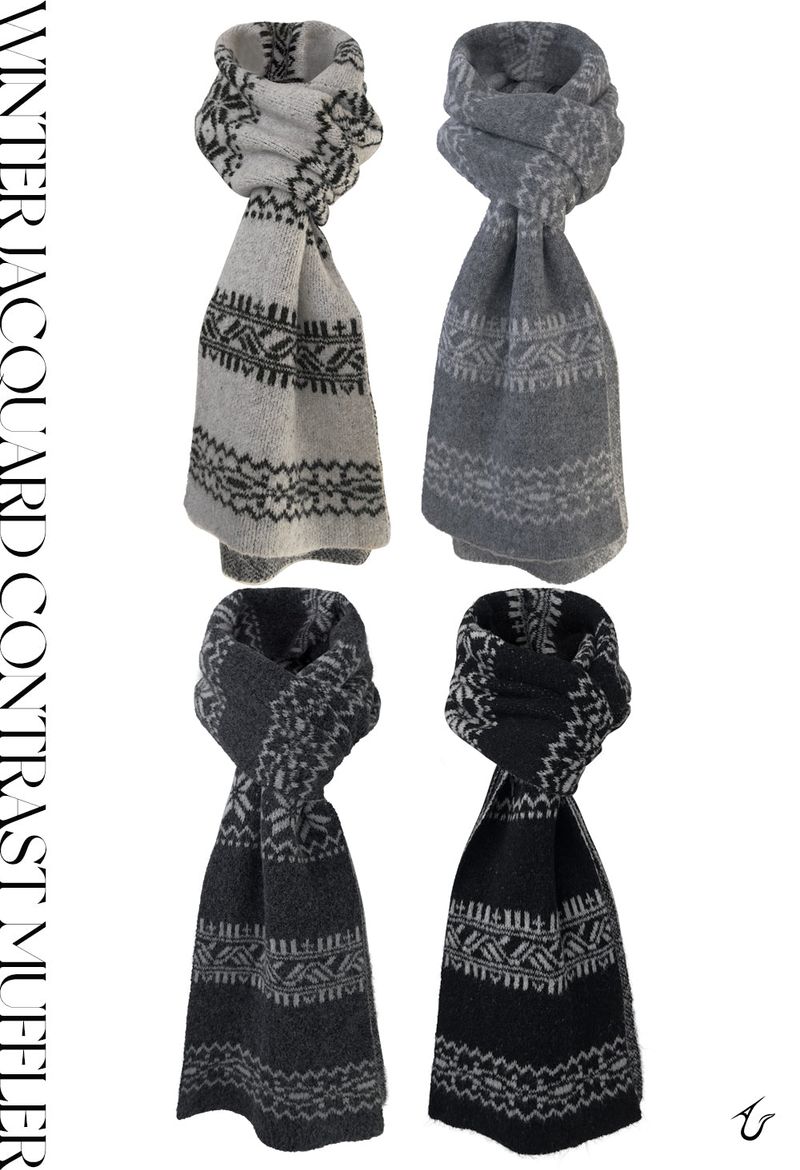 URBAN UNIQUE（アーバンユニーク）の「winter jacquard contrast muffler (4color)（Fashion Accessories）」