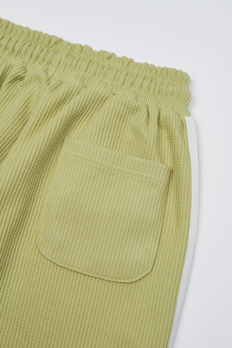 Waffle wide pants 4color
