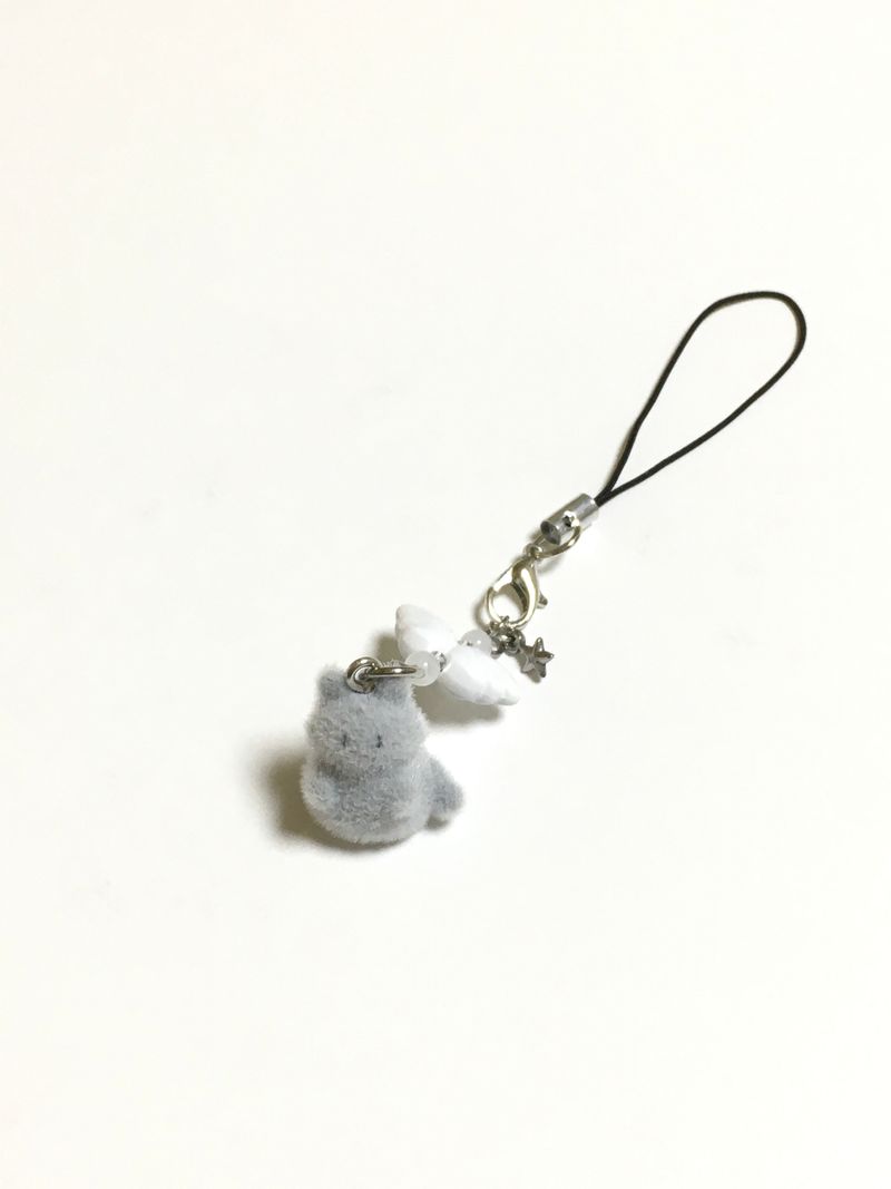 Angel cat keyring